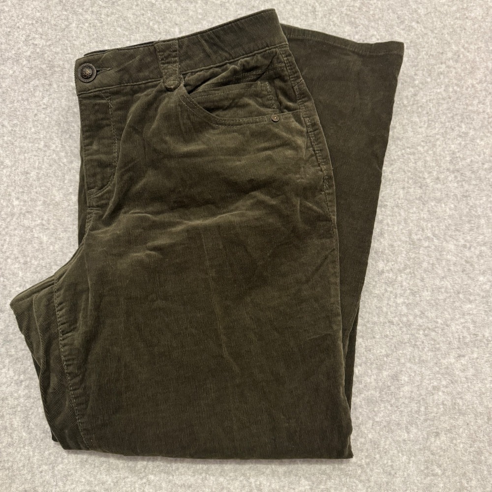 Democracy Ab solution Olive Green Corduroy Straight Leg Pants Womens 18W Plus